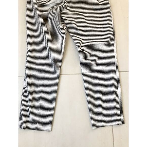 Club Monaco Low Rise Striped Crop Seersucker Trouser Pants - Picture 10 of 10